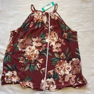 NWT Papermoon Cognac Floral Camisole